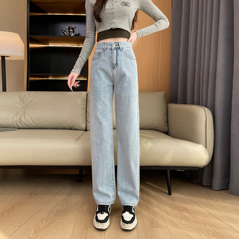 Small fellow jeans spring wide leg pants for women