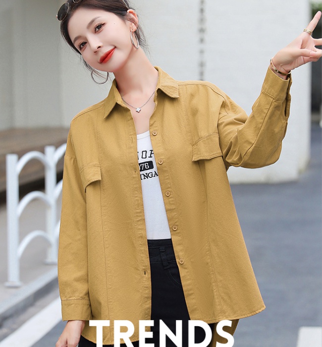 Korean style long sleeve coat all-match shirt