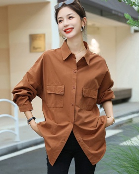 Cotton Casual all-match shirt art long sleeve coat for women