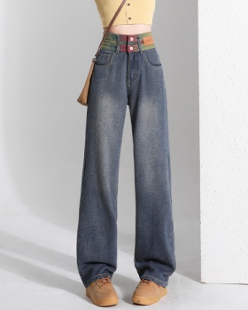 Mopping loose pants slim wide leg jeans for women