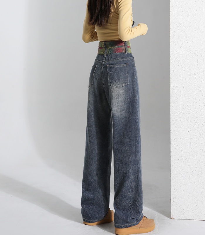 Mopping loose pants slim wide leg jeans for women