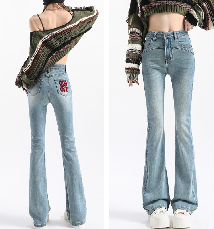 Retro wide leg jeans mopping pants for women