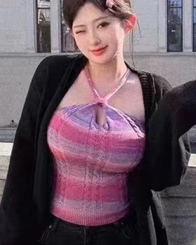 Sexy spring and autumn spicegirl gradient stripe vest
