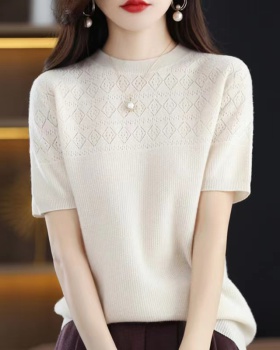 Short Korean style shirts knitted thin T-shirt for women