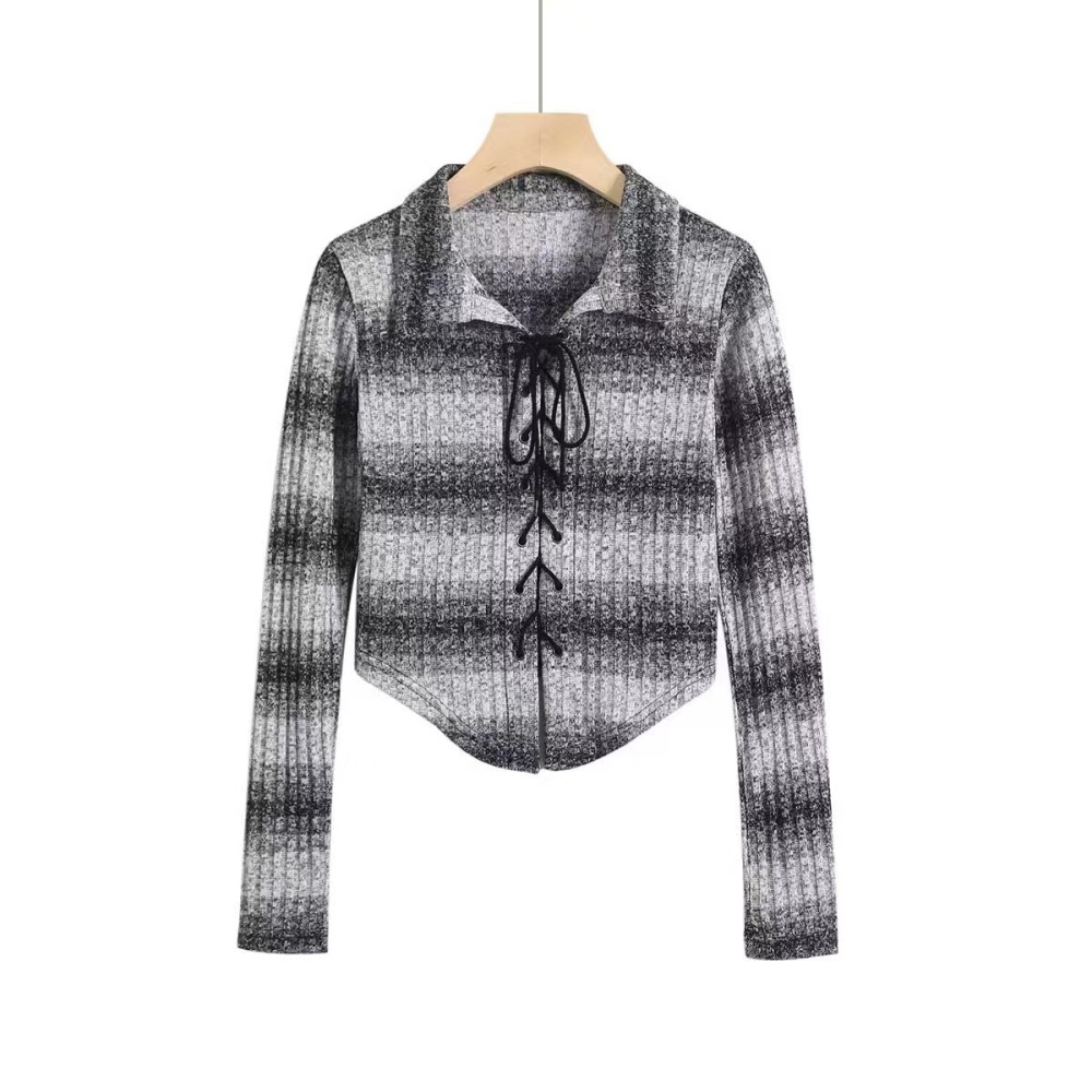 Slim autumn coat irregular knitted sweater for women