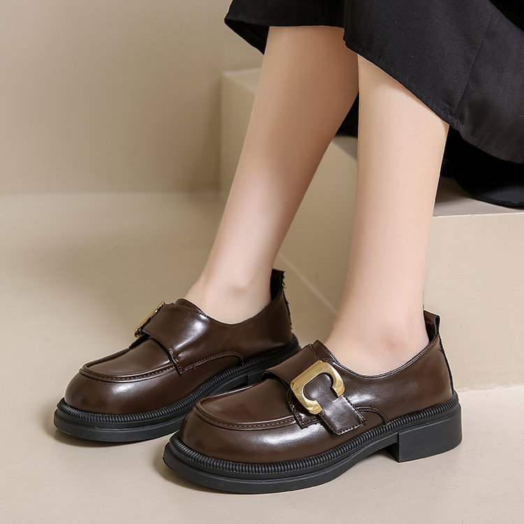 British style shoes flat leather shoes for women