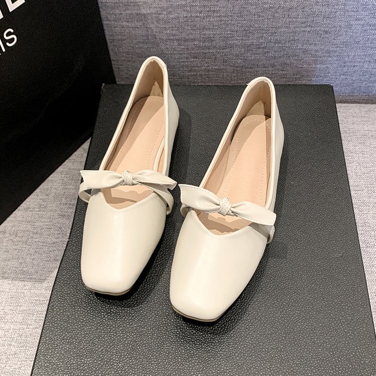 Square head low peas shoes spring and autumn shoes for women