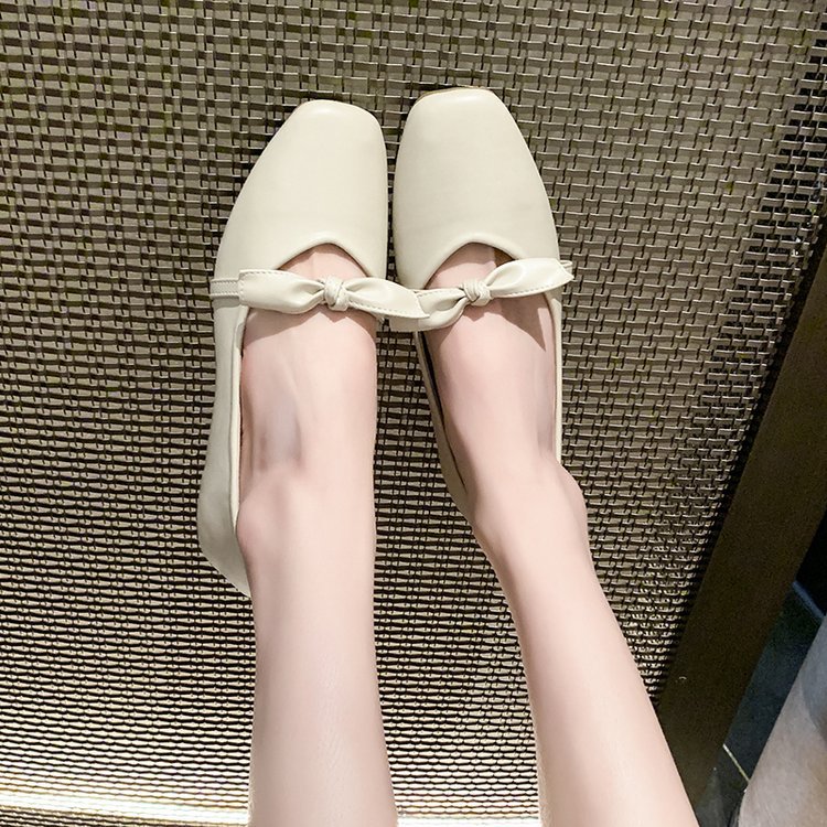 Square head low peas shoes spring and autumn shoes for women