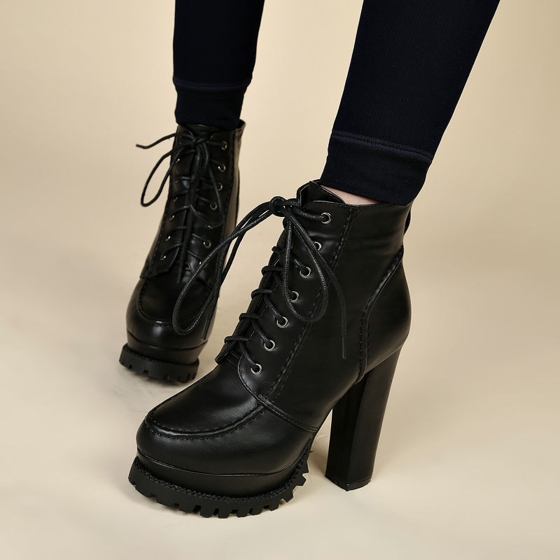 Frenum high-heeled shoes autumn and winter martin boots for women