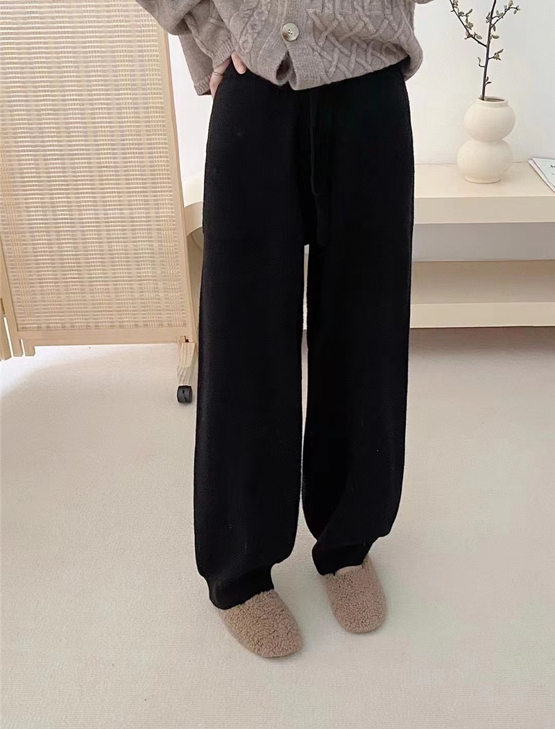 Knitted high waist slim pants all-match loose harem pants