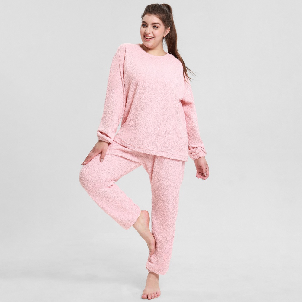 Thermal plus velvet winter pajamas a set for women