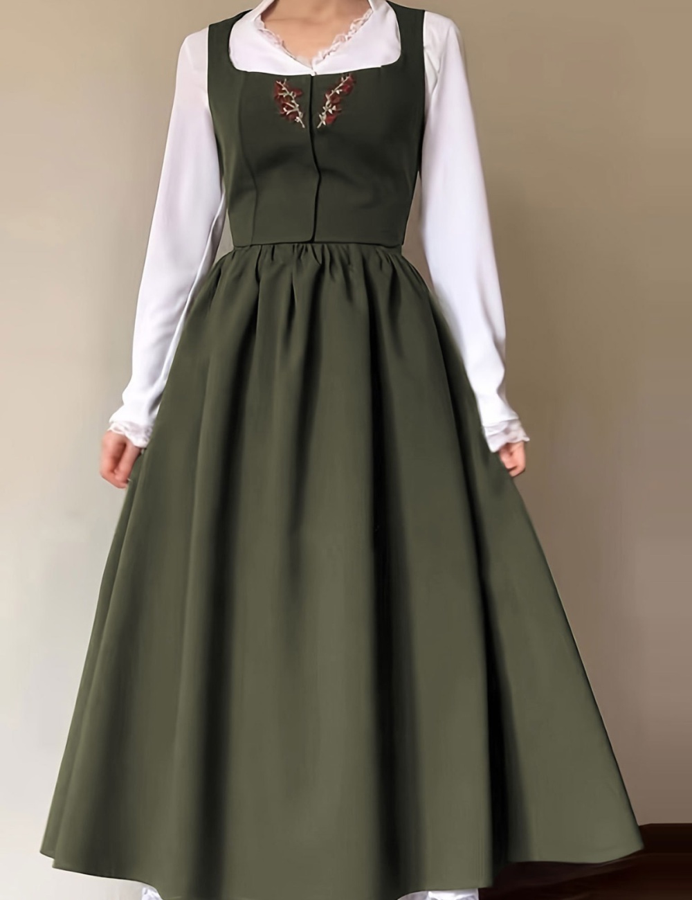 High waist dress embroidery sleeveless dress for women