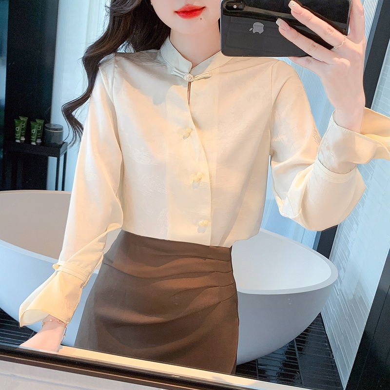 Spring and autumn commuting long sleeve shirt for women