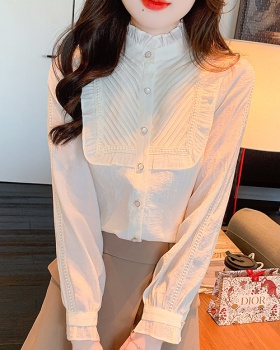 Apricot fungus shirt lace tops for women
