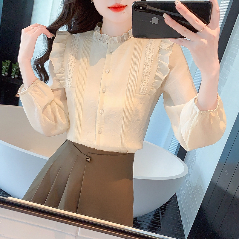 Fungus court style France style spring shirt for women