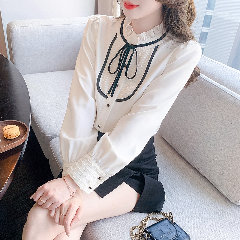France style tops spring and autumn small shirt