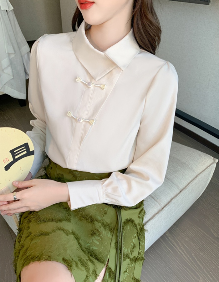 Retro Chinese style small shirt all-match spring tops