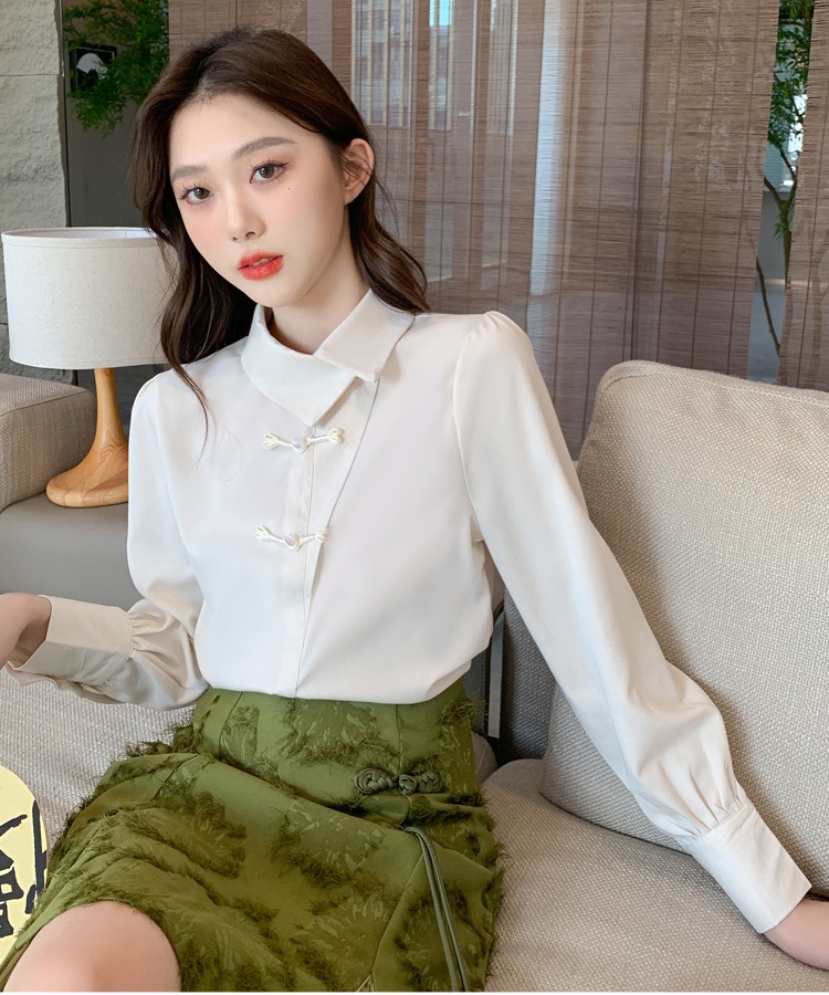 Retro Chinese style small shirt all-match spring tops