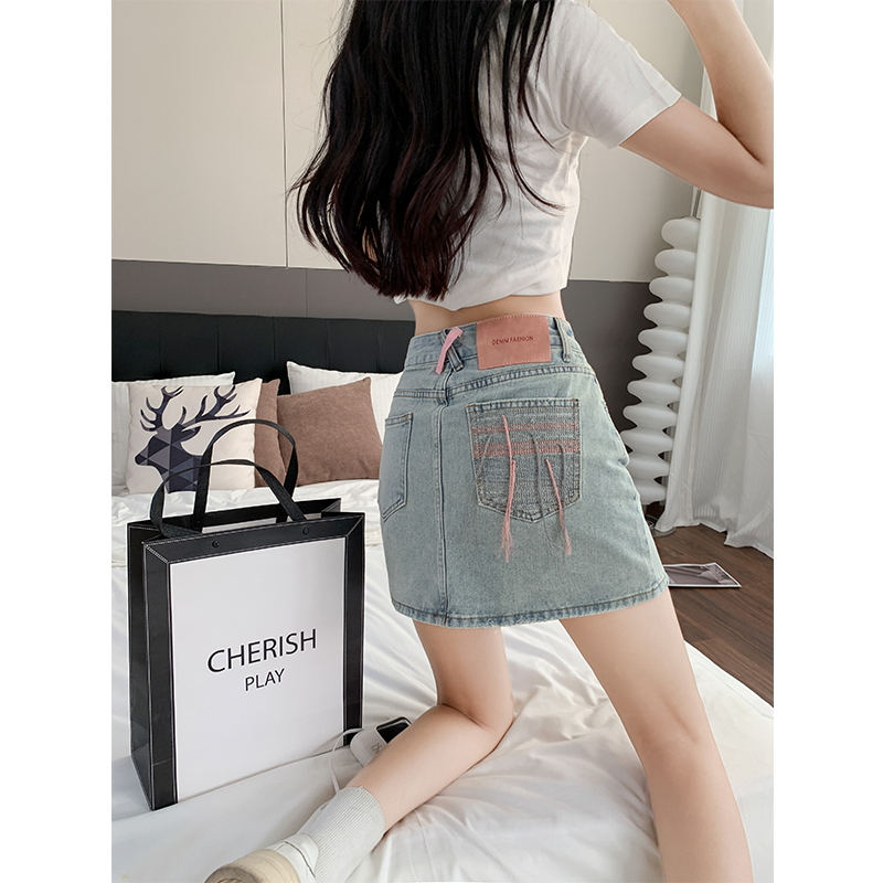 Package hip high waist skirt denim short skirt