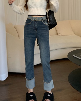 Spring and autumn mixed colors slim jeans for women