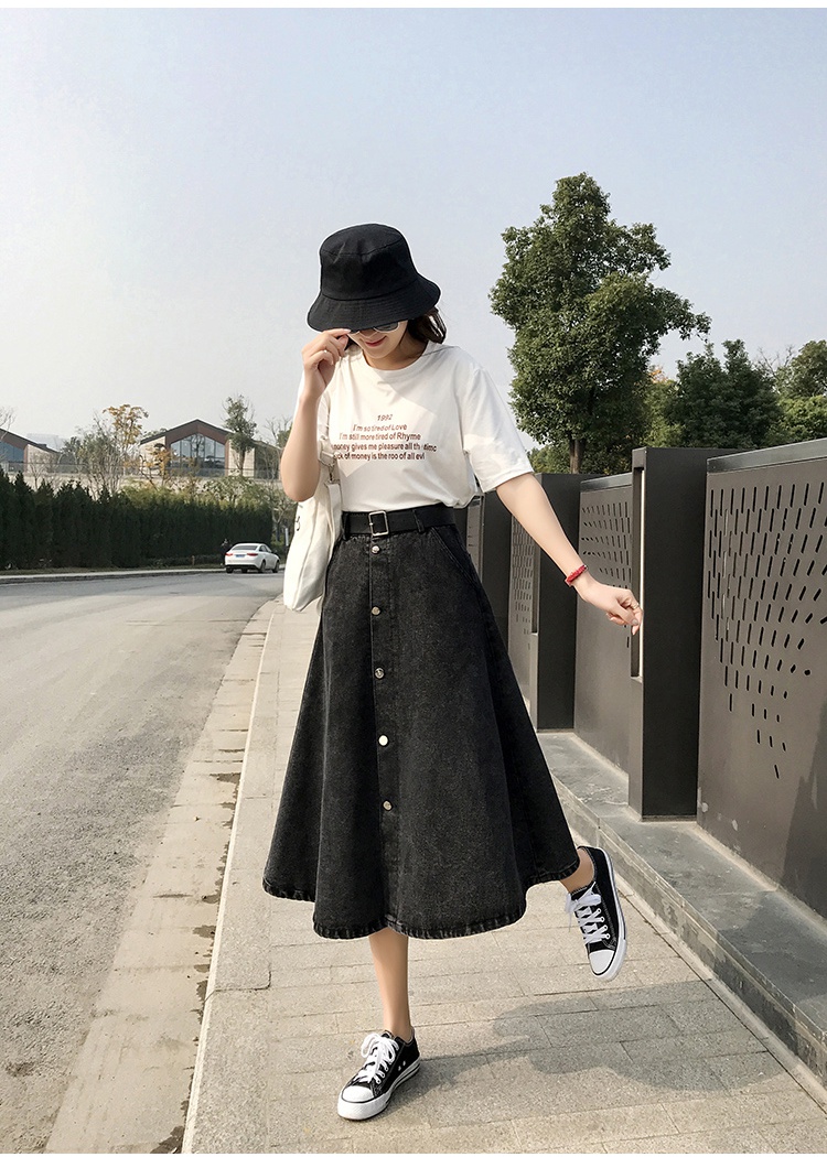 A-line skirt high waist long skirt for women