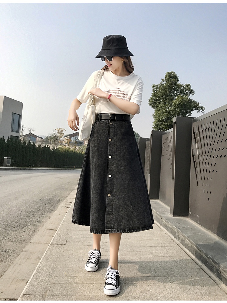 A-line skirt high waist long skirt for women