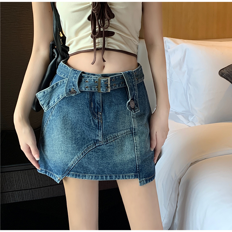 Fat sister denim skirt A-line slim short skirt for women