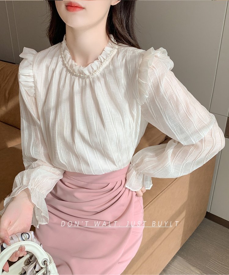 Cstand collar tops spring small shirt for women