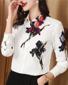 Temperament white tops France style spring shirt