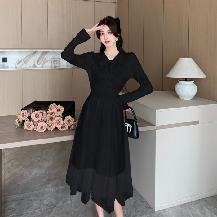 Tender sweater dress France style dress for women