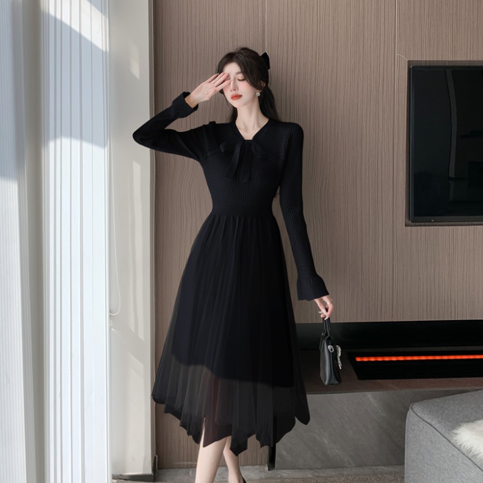 Tender sweater dress France style dress for women