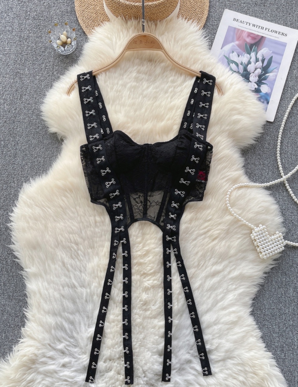 Spicegirl sling lace tops short European style corset