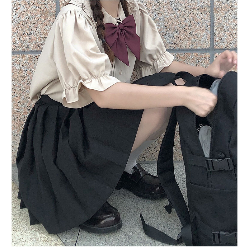 Japanese style spring and summer skirt pleated pure uniform