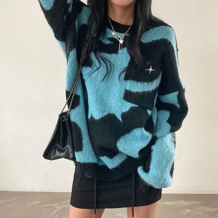 Retro knitted sweater lazy autumn and winter tops