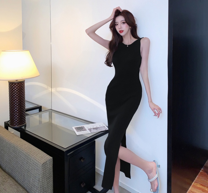 Summer package hip knitted slim sexy Korean style dress