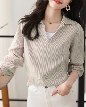 Chiffon stripe shirt spring fashion small shirt for women
