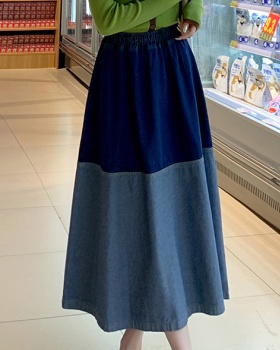 Large yard A-line short skirt blue skirt for women