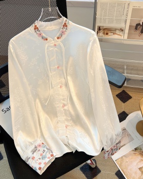 Embroidery retro shirt Chinese style tops for women