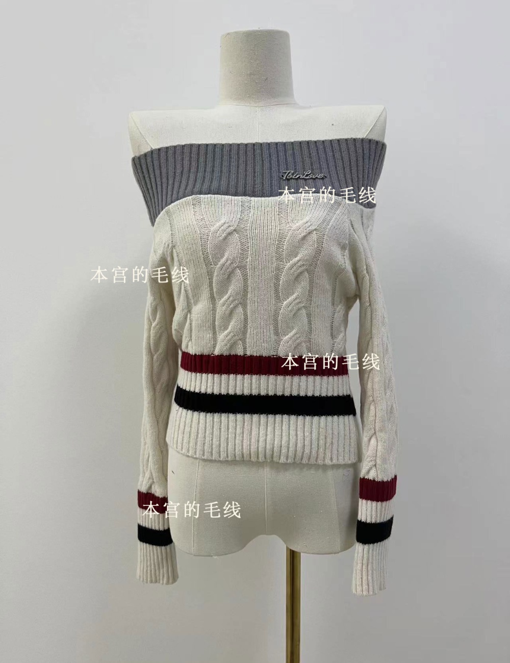 Retro enticement tops stripe sweater for women
