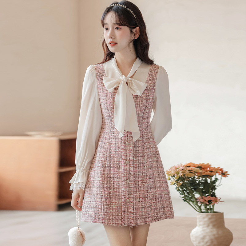 Small fellow pink France style chanelstyle dress for women