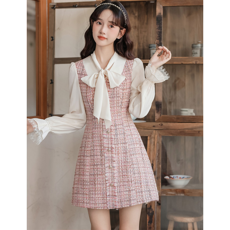 Small fellow pink France style chanelstyle dress for women