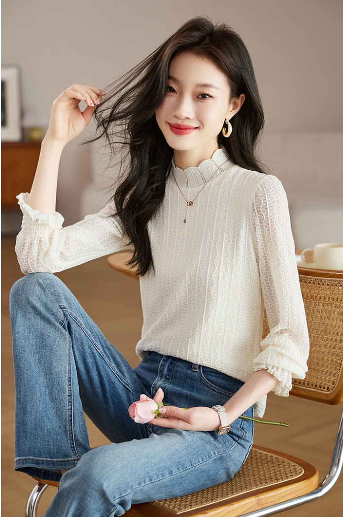 Trumpet sleeves bottoming shirt small shirt for women