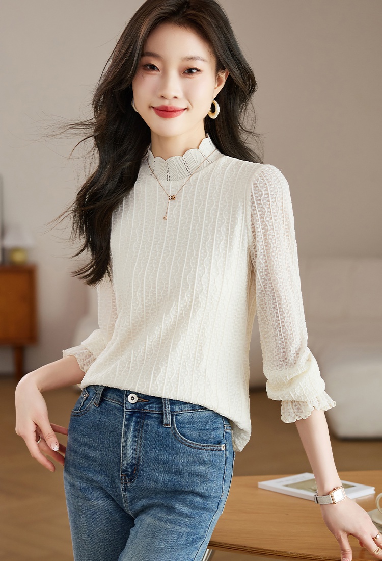 Trumpet sleeves bottoming shirt small shirt for women