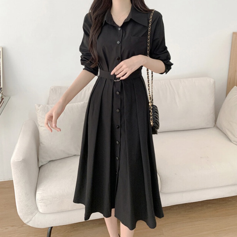 France style pinched waist slim temperament dress