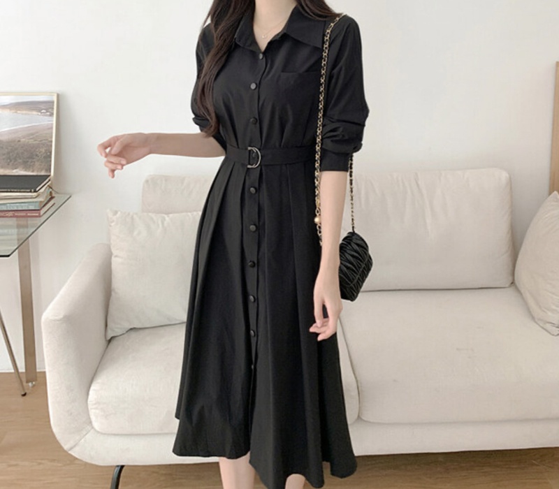 France style pinched waist slim temperament dress