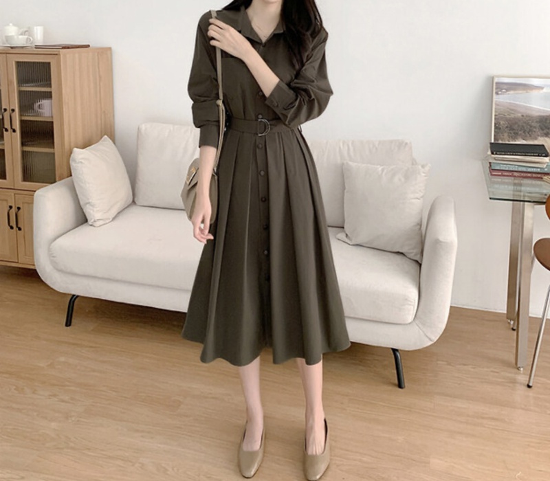 France style pinched waist slim temperament dress