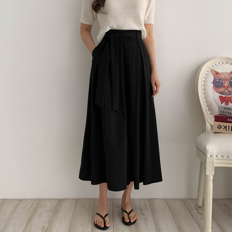 Long big skirt slim frenum half elastic waist skirt