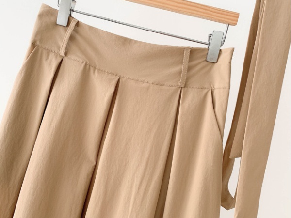 Long big skirt slim frenum half elastic waist skirt