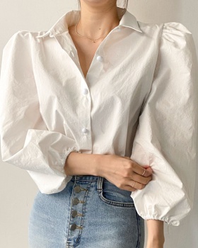 Korean style all-match puff sleeve shirt