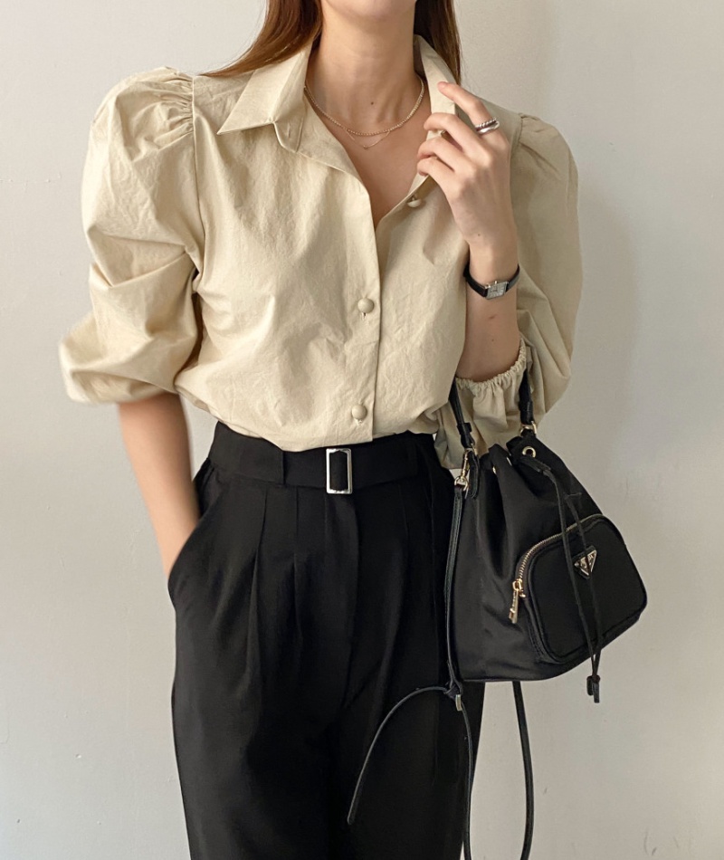 Korean style all-match puff sleeve shirt